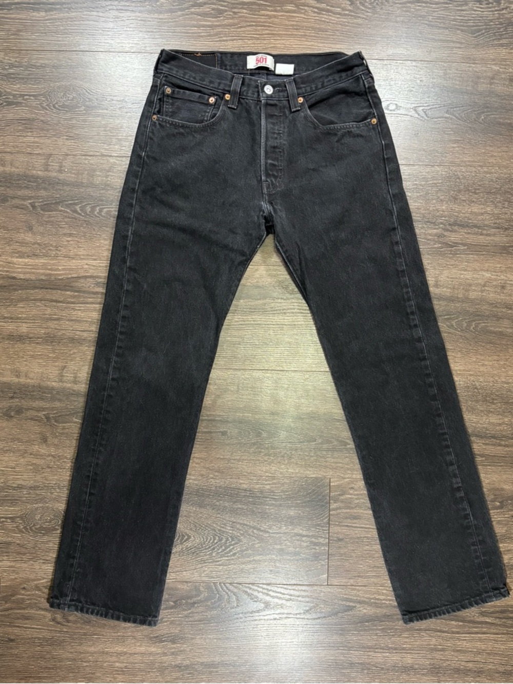 Vintage Levi 501 Men's Black Straight-Leg Jeans
